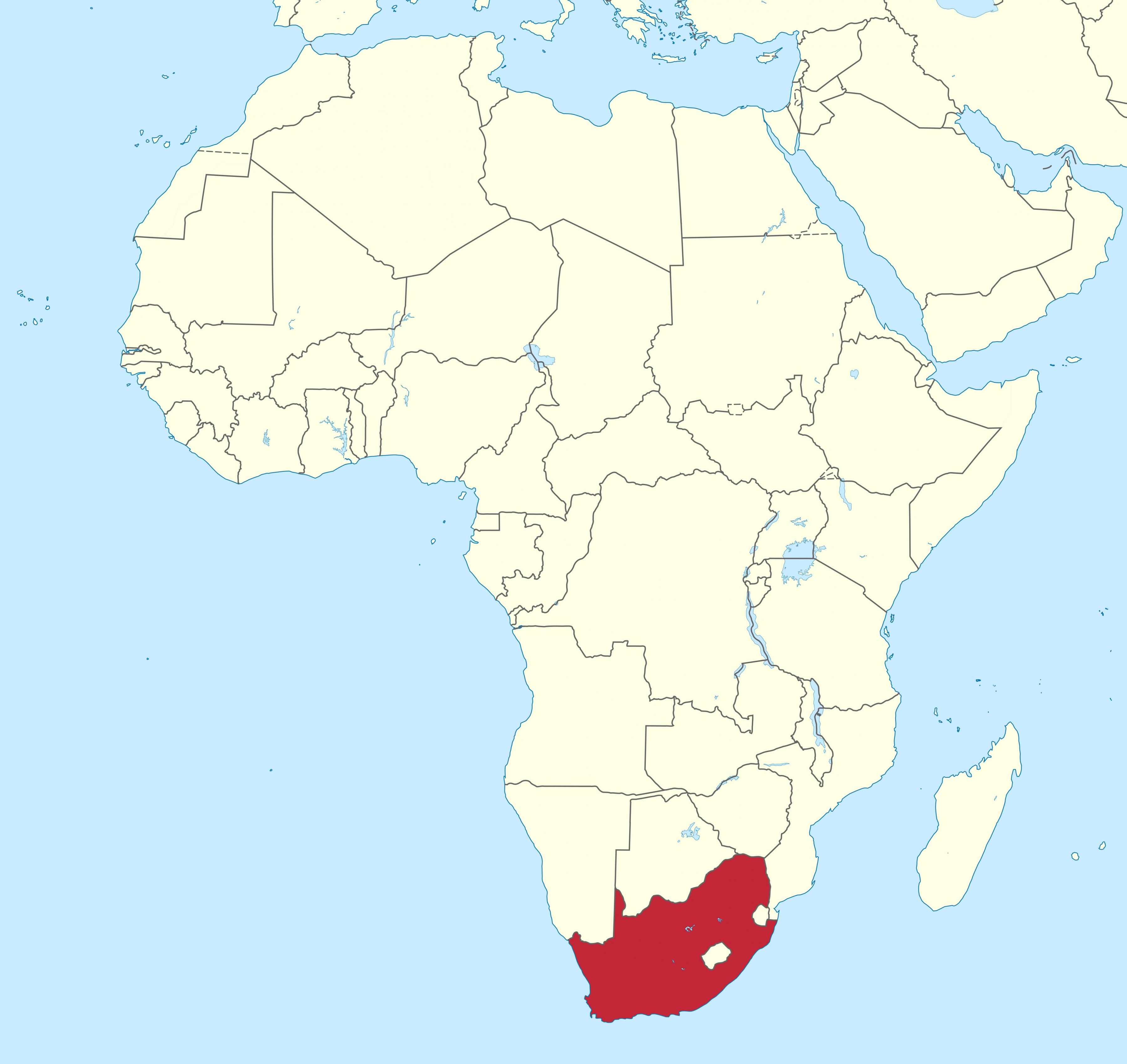 آفریقای جنوبی در نقشه